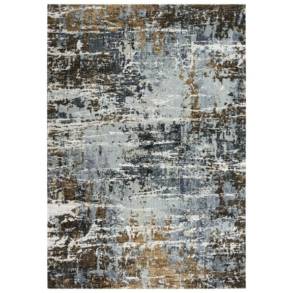 Alora Decor Elect 5'2" x 7'9" Lt. Gray/Blue/Brown Power-Loomed/Hybrid Area Rug
