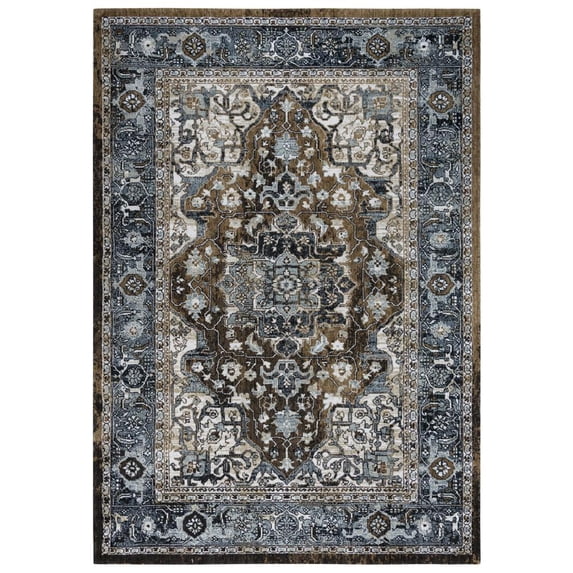 Alora Decor Elect 5'2" x 7'9" Multi/Blue/Brown Power-Loomed/Hybrid Area Rug
