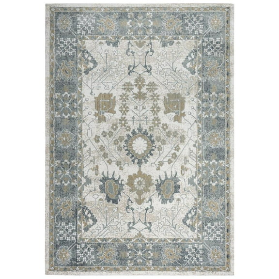Alora Decor Elect 9' x 12' Ivory/Blue/Brown/Gray Power-Loomed/Hybrid Area Rug
