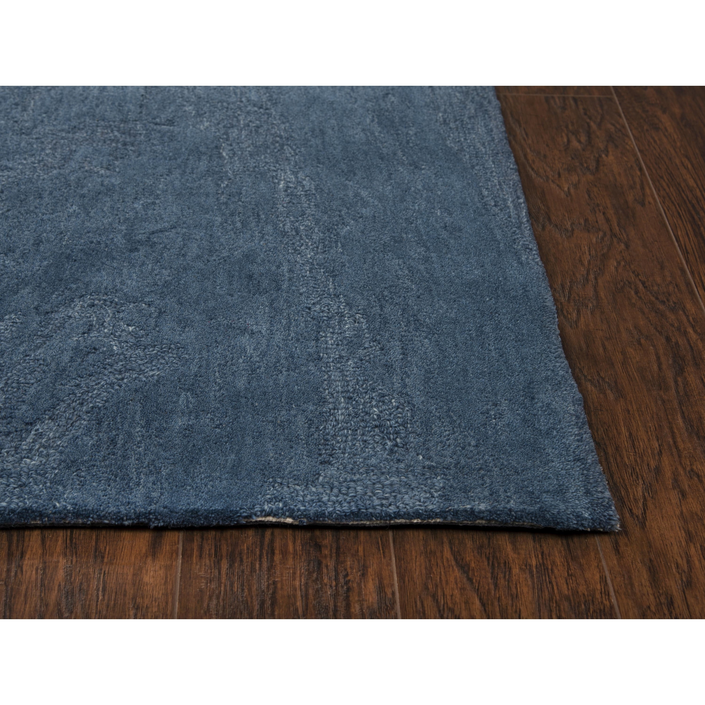Emerson 5' x 8' Blue Abstract Hand-Tufted Wool Area Rug