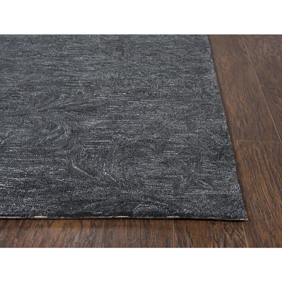 Alora Decor Emerson 5' x 8' Damask Dk. Grey/Gray/Rust/Blue Hand-Tufted Area Rug