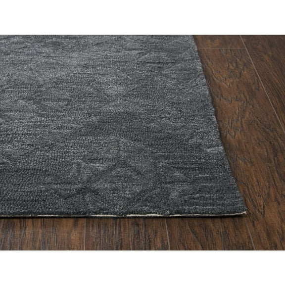 Alora Decor Emerson 5' x 8' Diamond Dk. Grey/Gray/Rust/Blue Hand-Tufted Area Rug