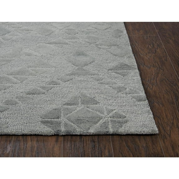 Alora Decor Emerson 5' x 8' Diamond Grey/Gray/Rust/Blue Hand-Tufted Area Rug