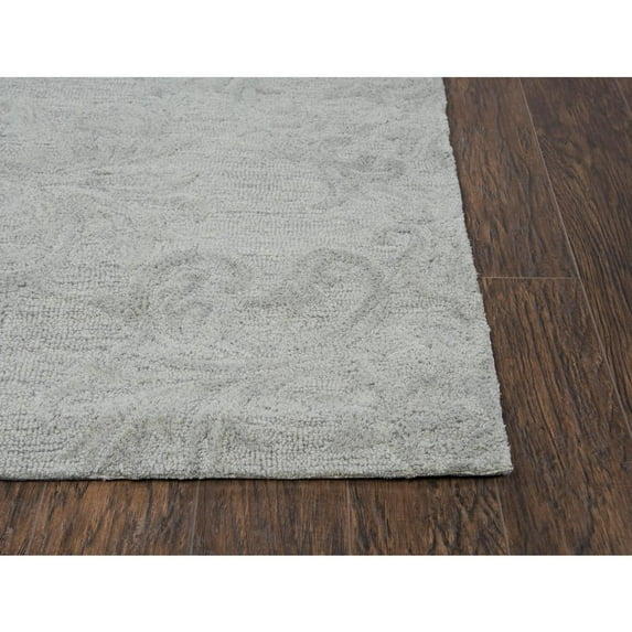 Alora Decor Emerson 8' x 10' Damask Grey/Gray/Rust/Blue Hand-Tufted Area Rug
