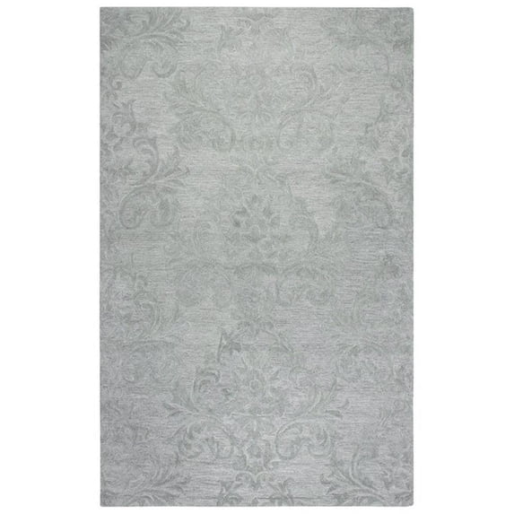 Alora Decor Emerson 9' x 12' Damask Grey/Gray/Rust/Blue Hand-Tufted Area Rug