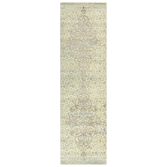 Alora Decor Essential 2'6" x 10' Medallion/Scroll Beige/Ivory Hybrid Area Rug