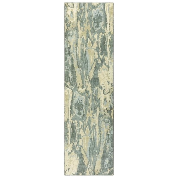 Alora Decor Euphoria 2'6" x 10' Abstract Gray/Gray/Rust/Blue Hybrid Area Rug