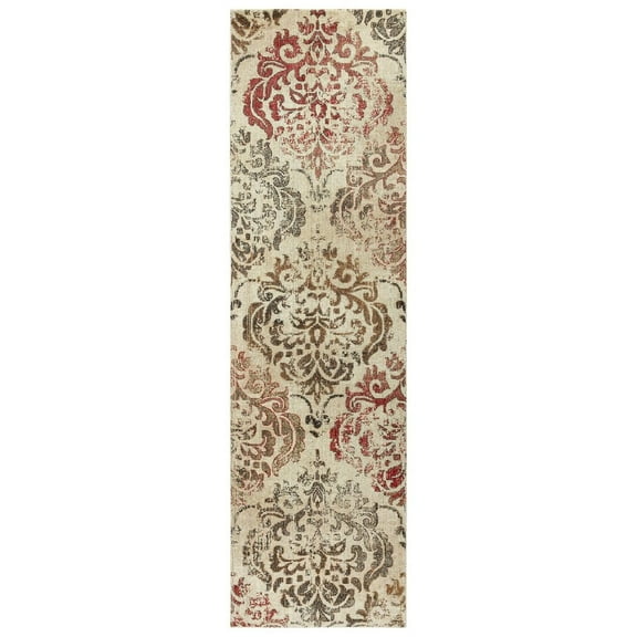 Alora Decor Euphoria 2'6" x 10' Beige/Brown/Beige/Brown/Rust Hybrid Area Rug