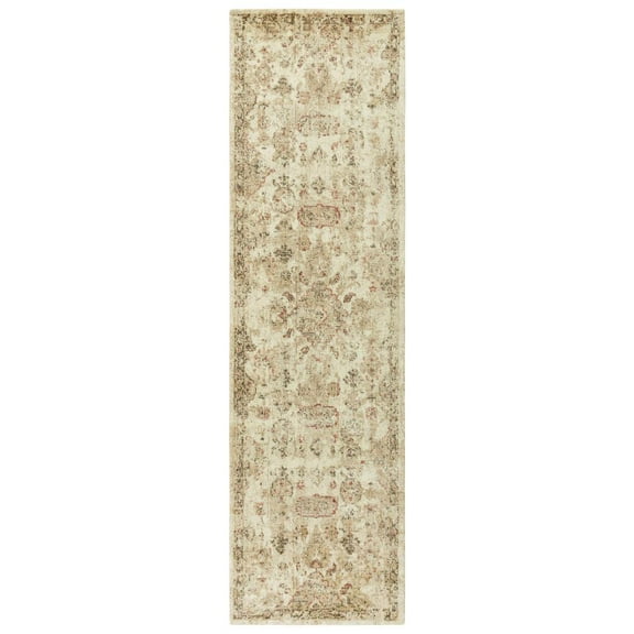 Alora Decor Euphoria 2'6" x 10' Distress Beige/Brown/Rust Hybrid Area Rug
