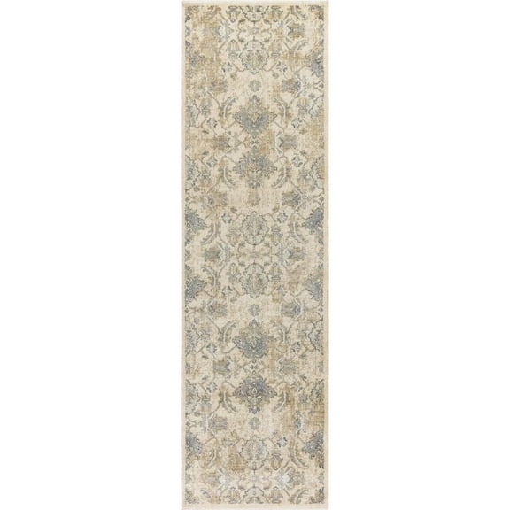 Alora Decor Euphoria 2'6" x 10' Lt. Beige/Gray/Rust/Blue Hybrid Area Rug