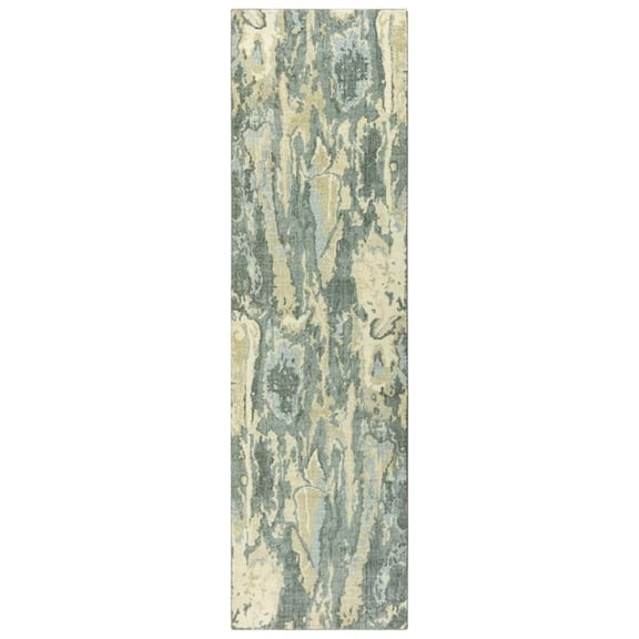 Alora Decor Euphoria 2'6" x 8' Abstract Gray/Gray/Rust/Blue Hybrid Area Rug