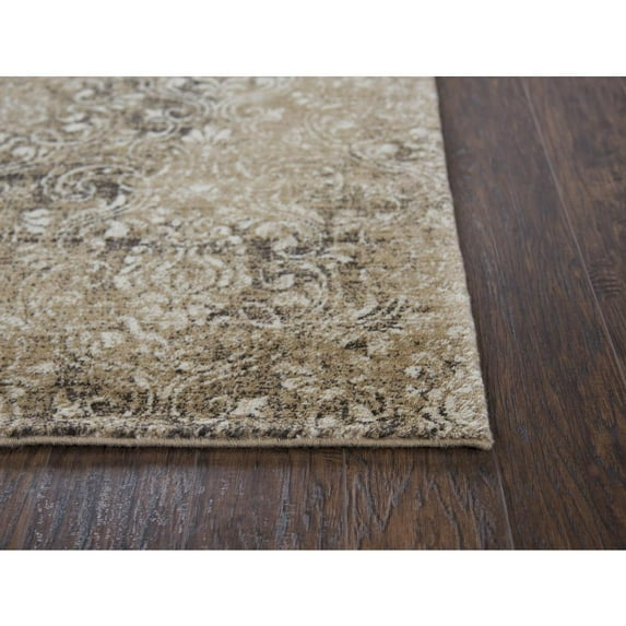 Alora Decor Euphoria 2'6" x 8' Damask Ivory/Gray/Rust/Blue Hybrid Area Rug