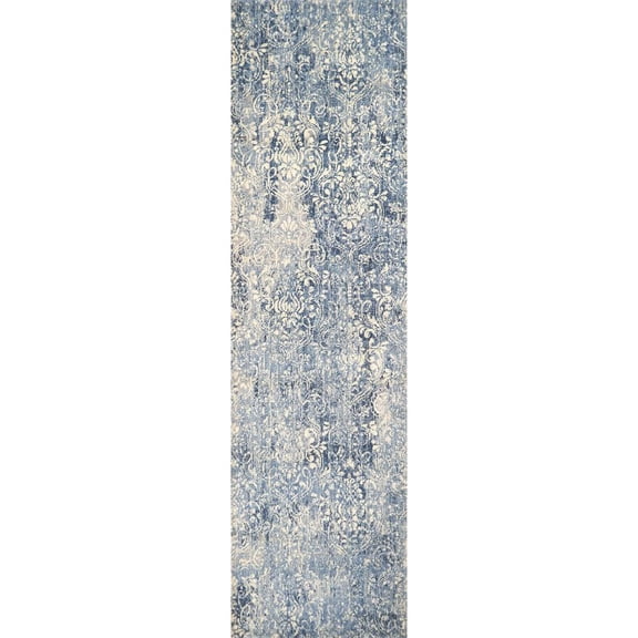 Alora Decor Euphoria 2'6" x 8' Damask Lt. Blue/Gray/Rust/Blue Hybrid Area Rug
