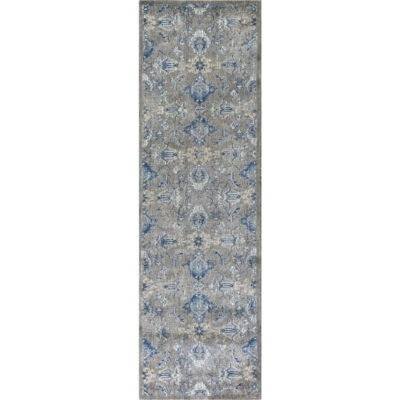 Alora Decor Euphoria 2'6" x 8' Gray/Gray/Rust/Blue Hybrid Area Rug