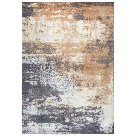 Alora Decor Euphoria 3' x 5' Abstract Gray/Gray/Rust/Blue Hybrid Area Rug