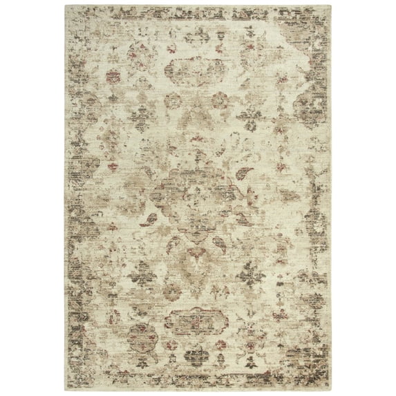 Alora Decor Euphoria 3' x 5' Medallion Distress Beige/Brown/Rust Hybrid Area Rug