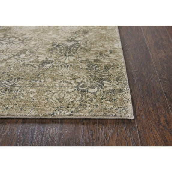 Alora Decor Euphoria 9' x 12' Damask Beige/Gray/Rust/Blue Hybrid Area Rug