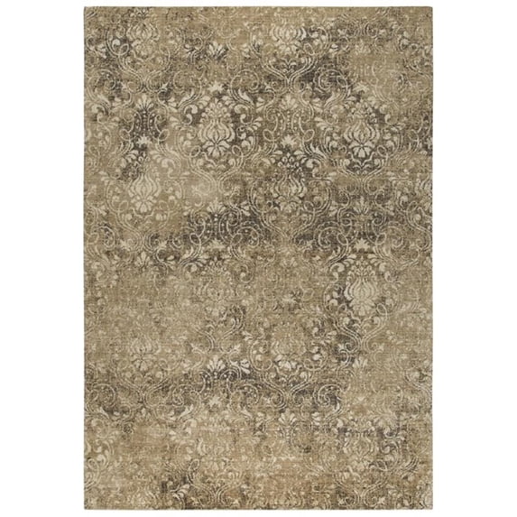 Alora Decor Euphoria 9' x 12' Damask Ivory/Gray/Rust/Blue Hybrid Area Rug
