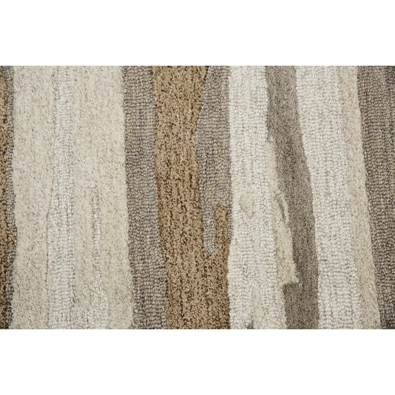 Alora Decor Flare 2'6" x 8' Abstract Tan/Beige/Brown Hand-Tufted Area Rug