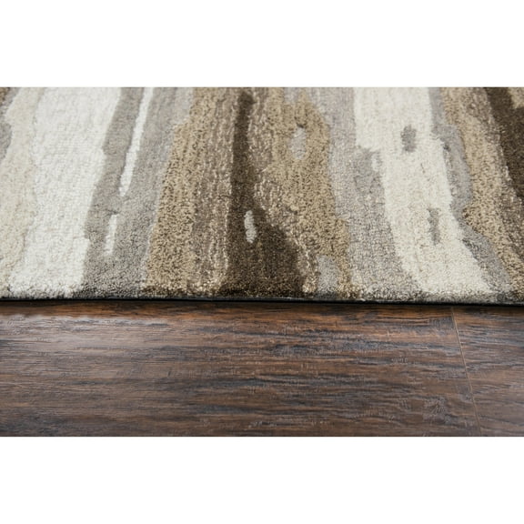 Alora Decor Flare 9' x 12' Abstract Tan/Beige/Brown Hand-Tufted Area Rug