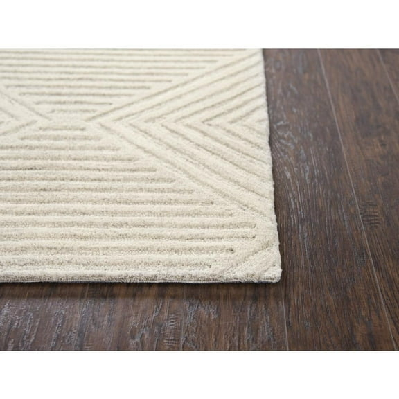 Alora Decor Geneva 10' x 13' Solid Natural/Ivory Hand-Tufted Area Rug