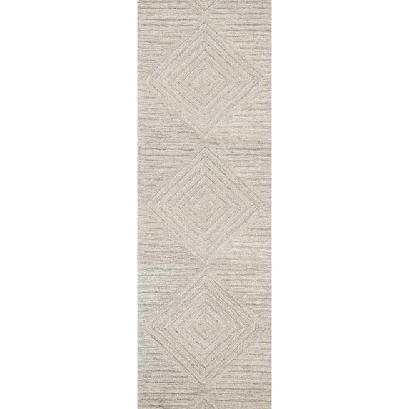 Alora Decor Geneva 2'6" x 8' Solid Natural/Ivory Hand-Tufted Area Rug