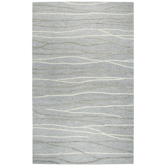 Alora Decor Geneva 5' x 8' Lines Gray/Ivory Hand-Tufted Area Rug