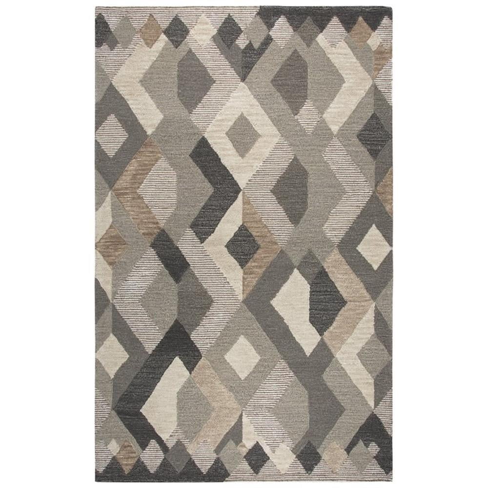 Alora Decor Geneva 9' x 12' Geometric Natural/Ivory Hand-Tufted Area ...