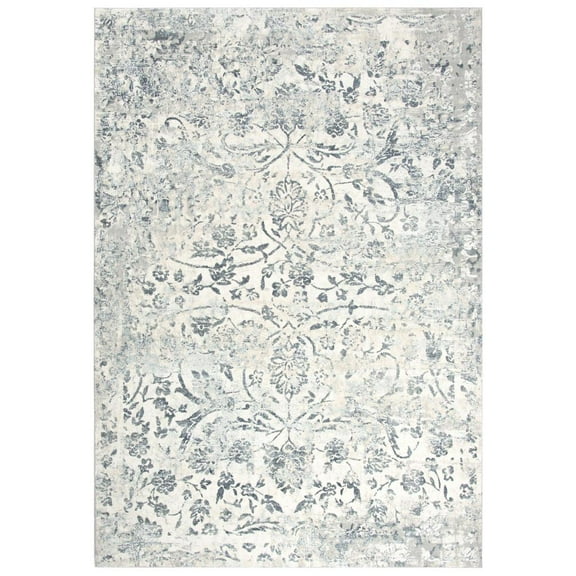 Alora Decor Glamour 3'11" x 5'6" Vine/Scroll Cream/Gray/Rust/Blue Area Rug
