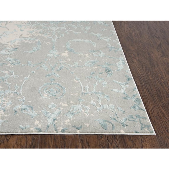 Alora Decor Glamour 5'3"x7'6" Vine/Scroll Gray/Blue/Gray/Rust/Blue Area Rug