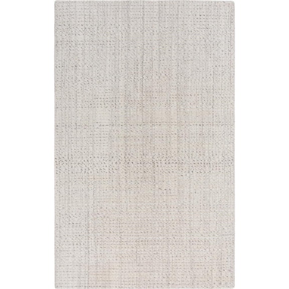 Hand Loomed Cut & Loop Pile Wool/ Polyester Rug, 5' x 7'6"