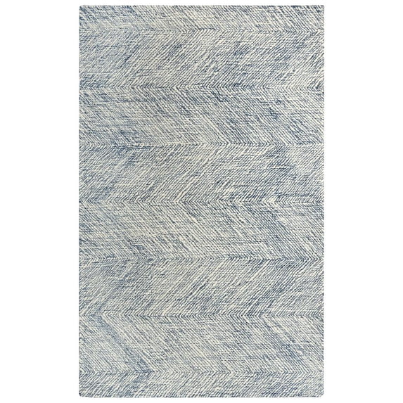 Trace 5' x 7'6" Geometric Navy/Ivory Power-Loomed Area Rug