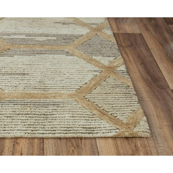 Alora Decor Honey 8'6"x11'6" Geometric Beige/Ivory Hand-Tufted Area Rug