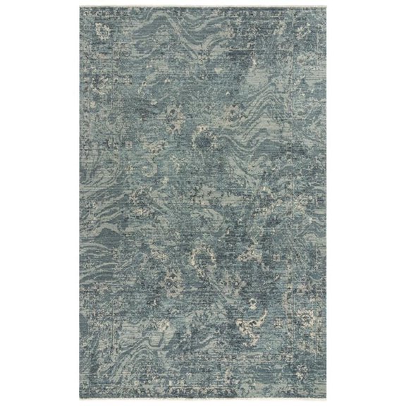 Alora Decor Intrepid 5' x 8' Abstract Blue/Gray/Ivory Hybrid Area Rug