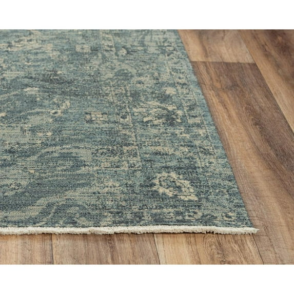 Alora Decor Intrepid 5' x 8' Abstract Blue/Gray/Ivory Hybrid Area Rug