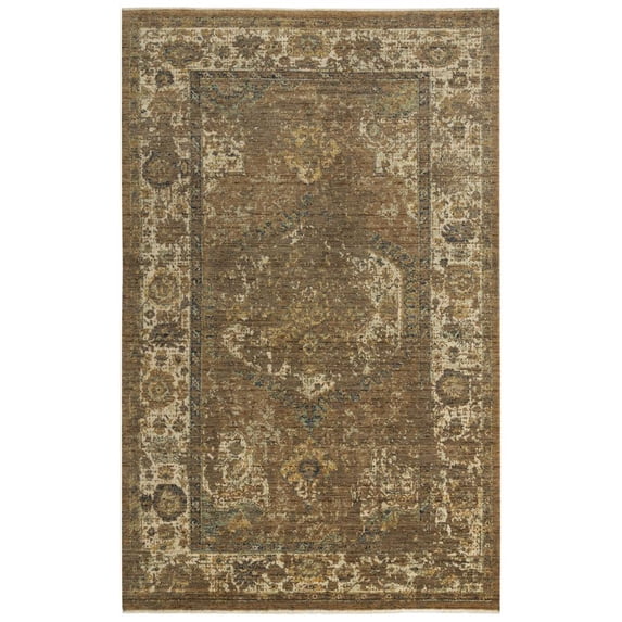 Alora Decor Intrepid 5' x 8' Classical Brown/Beige/Ivory/Green Hybrid Area Rug