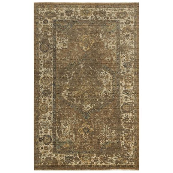 Alora Decor Intrepid 8' x 10' Classical Brown/Beige/Ivory/Green Hybrid Area Rug