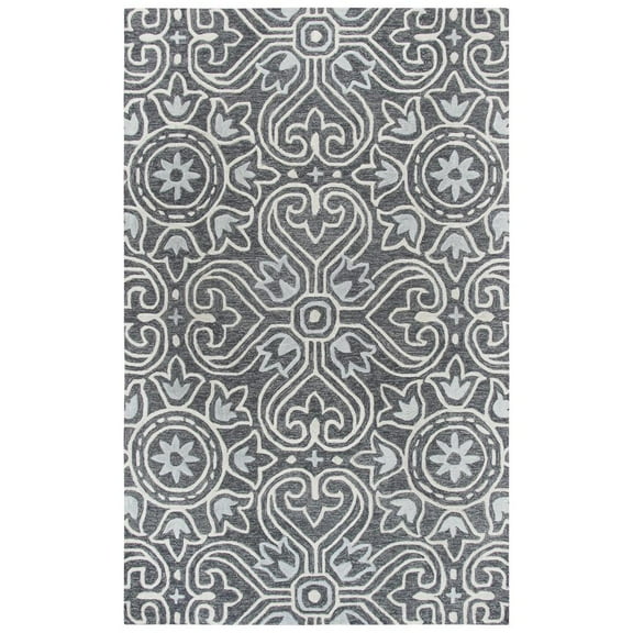 Alora Decor Lavine 5' x 8' Medallion Gray/Lt. Gray/Natural Hand-Tufted Area Rug