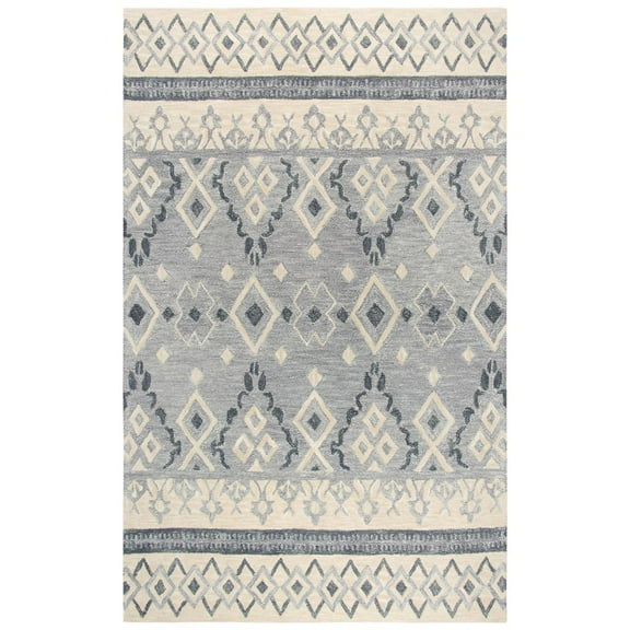 Alora Decor Lavine 5' x 8' Tribal Motif Natural/Gray/Dk Gray Area Rug