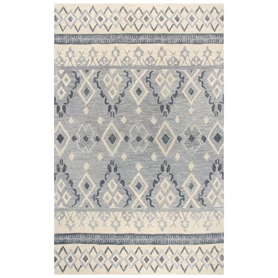 Alora Decor Lavine 5' x 8' Tribal Motif Natural/Gray/Dk Gray Area Rug