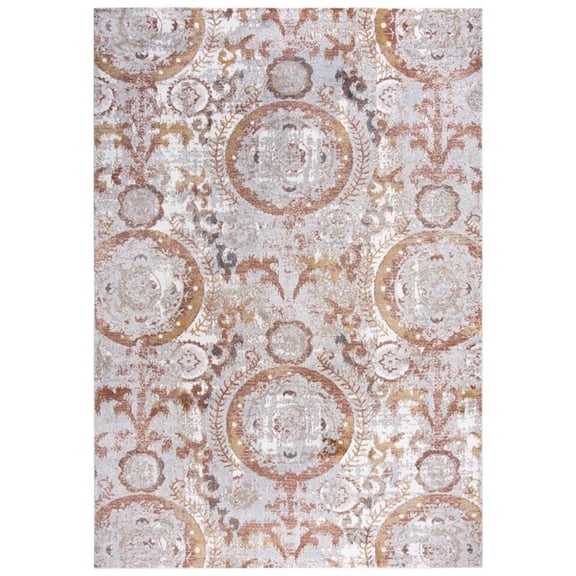 Alora Decor Lavish 3'11" x 5'6" Beige/Gray/Rust/Blue Power-Loomed Area Rug