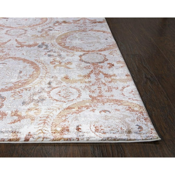 Alora Decor Lavish 3'11" x 5'6" Beige/Gray/Rust/Blue Power-Loomed Area Rug