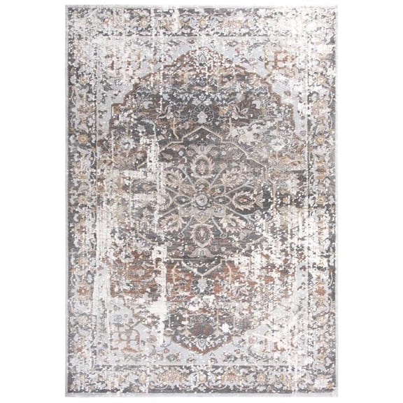 Alora Decor Lavish 3'11" x 5'6" Beige/Gray/Rust/Blue Power-Loomed Area Rug