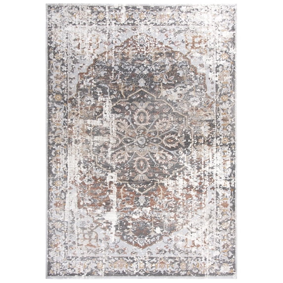 Alora Decor Lavish 5'3"x7'6" Beige/Gray/Rust/Blue Power-Loomed Area Rug
