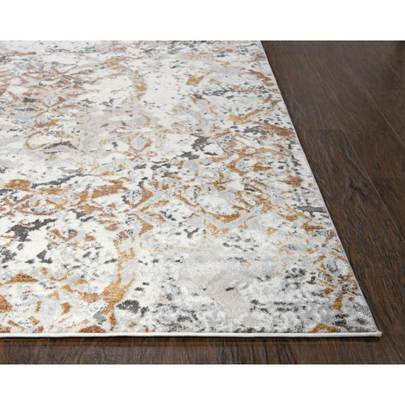 Alora Decor Lavish 7'10"x9'10" Beige/Gray/Rust/Blue Power-Loomed Area Rug
