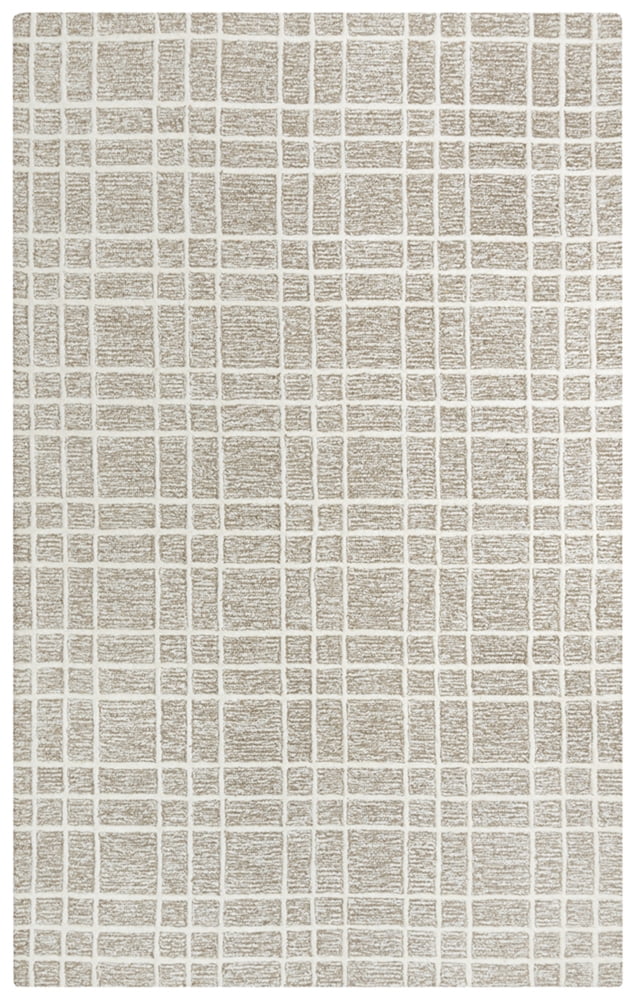 Lofton Brown and Beige Tufted Wool Rectangular Rug
