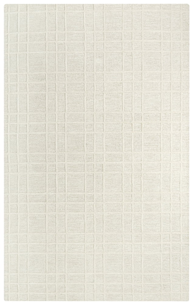 Ivory Hand-Tufted Wool Plaid 8' x 10' Rug