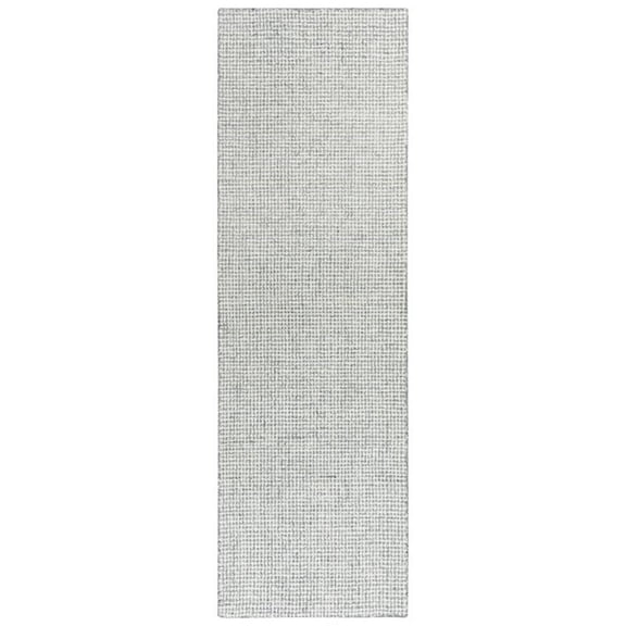 Alora Decor London 2'6" x 10' Solid Gray/Gray/Rust/Blue Hand-Tufted Area Rug