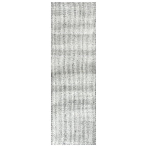 Alora Decor London 2'6" x 10' Solid Gray/Gray/Rust/Blue Hand-Tufted Area Rug