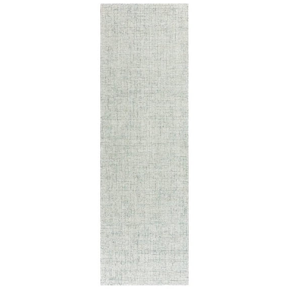 Alora Decor London 2'6" x 10' Solid Green/Gray/Rust/Blue Hand-Tufted Area Rug